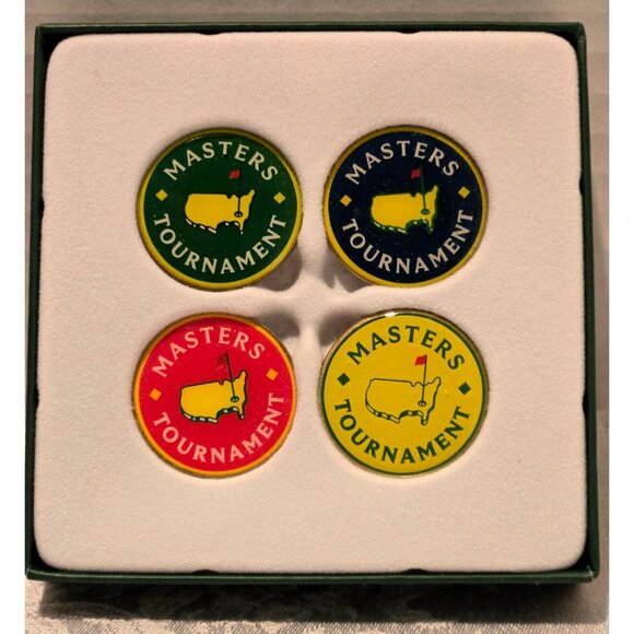 Masters Golf Ball Markers 4Pack Augusta National Classic Logo PGA Tiger - Picture 2 of 3